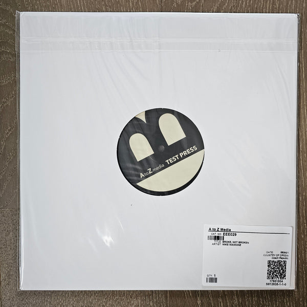 Vinyl Test Pressing + Broke, Not Broken