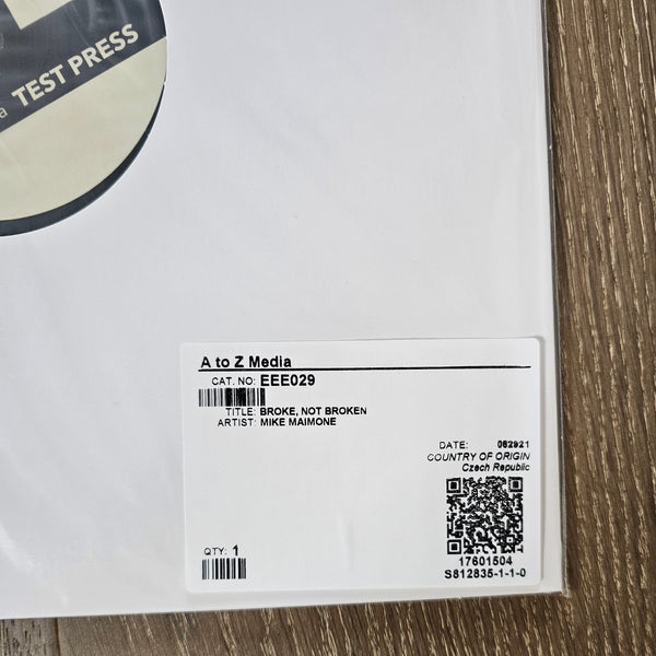 Vinyl Test Pressing + Broke, Not Broken